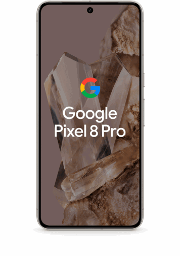 Google Pixel 8 Pro Blanc de face.