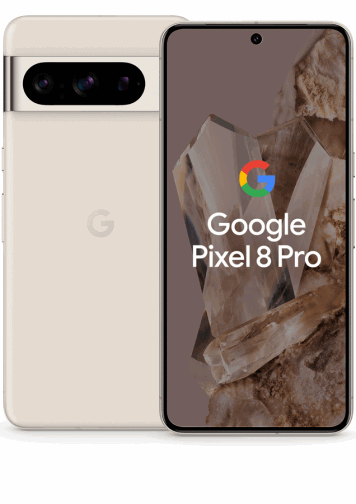 Google Pixel 8 Pro Blanc de dos et de face.