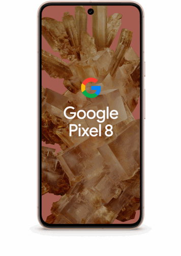 Google Pixel 8 Rose 128Go de face.