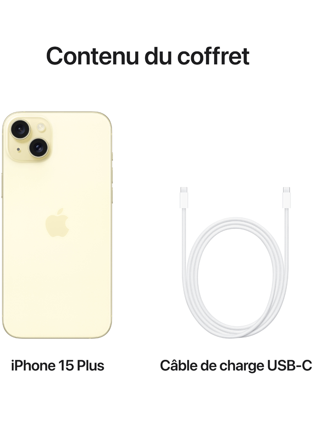 Apple iPhone 15 Plus jaune 128Go - Détails et prix du mobile sur