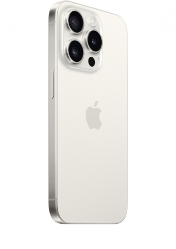 Visuel iPhone 15 Pro Titane blanc de dos 