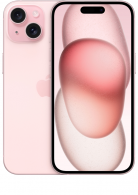 Visuel iphone 15 rose de face et de dos