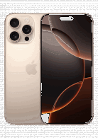 Visuel iPhone 16 Pro Max Titane Sable de face et de dos