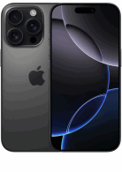 Visuel de face et de dos de l'iPhone 16 Pro Titane Noir