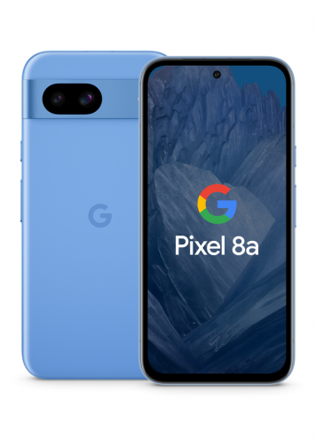 Visuel Google Pixel 8a Bleu face + dos
