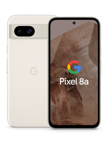 Visuel Google Pixel 8a Blanc face + dos