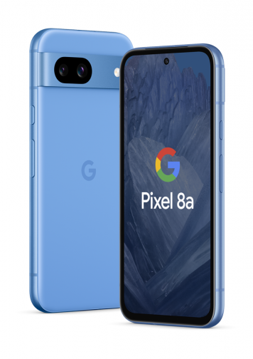 Visuel Google Pixel 8a Bleu 3/4 face + dos