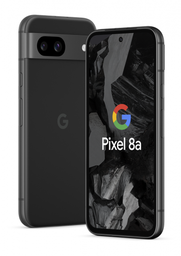 Visuel Google Pixel 8a Noir 3/4 face + dos