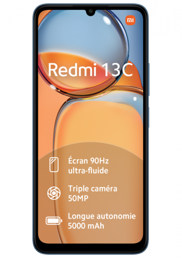 Visuel du Xiaomi Redmi 13 C Bleu de face 128Go