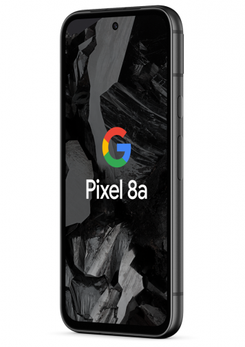 Visuel Google Pixel 8a Noir face 3/4 gauche