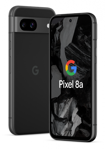 Visuel Google Pixel 8a Noir 3/4 face + dos