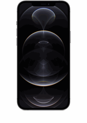 vue iPhone 12 Pro Max gris de face