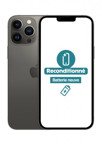 iPhone 13 Pro Max Noir 128 Go Reconditionné Très bon état Batterie Neuve
