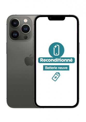 iPhone 13 Pro noir 128 Go Reconditionné Très Bon état Batterie Neuve