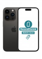 iPhone 14 Pro noir 128Go reconditionné Très bon état avec Batterie Neuve