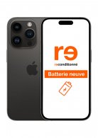 iPhone 14 Pro noir 128Go reconditionné Très bon état avec Batterie Neuve