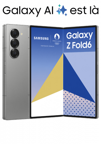 Visuel Galaxy Z Fold6 gris de face et de dos