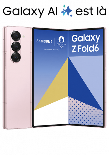 Visuel Galaxy Z Fold6 Rose de face et de dos
