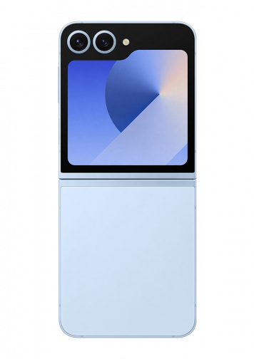 Galaxy Z Flip6 bleu ouvert de dos