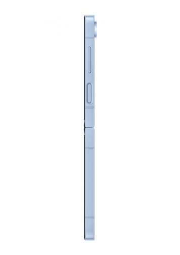 Galaxy Z Flip6 bleu ouvert de profil