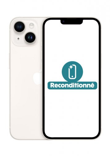 iPhone 14 Blanc 128Go Reconditionné Très Bon Etat