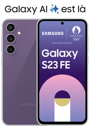 Samsung Galaxy S23 FE violet de face