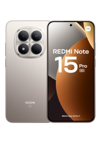 Xiaomi Redmi Note 15 Pro 5G Gris titane 256 Go : image de face et de dos