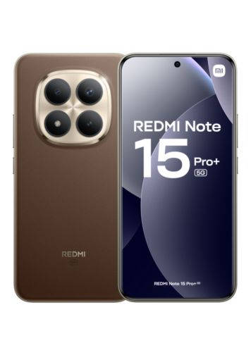 Xiaomi Redmi Note 15 Pro Plus 5G Moka 256 Go : image de face et de dos