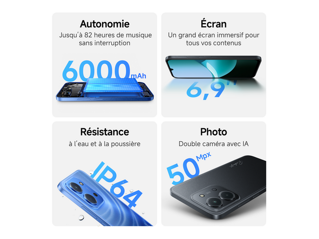 Smartphone Xiaomi Redmi 15C 5G - 8GB RAM 128GB ROM - Couleur Dusk Purple - Neuf Sous Blister