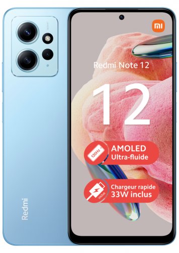 Xiaomi Redmi 12C Bleu : vue de dos et de face