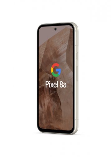 Visuel Google Pixel 8a Blanc 3/4 face gauche