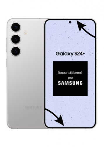 Samsung Galaxy S24+ Gris 256Go Reconditionné Parfait Etat : image de face et de dos