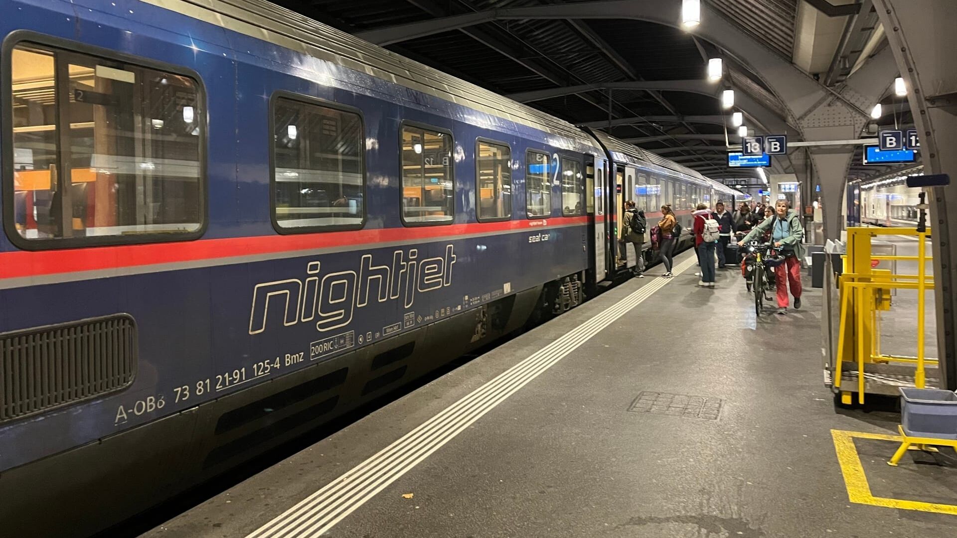 L'Europe en train de nuit, d'est en ouest