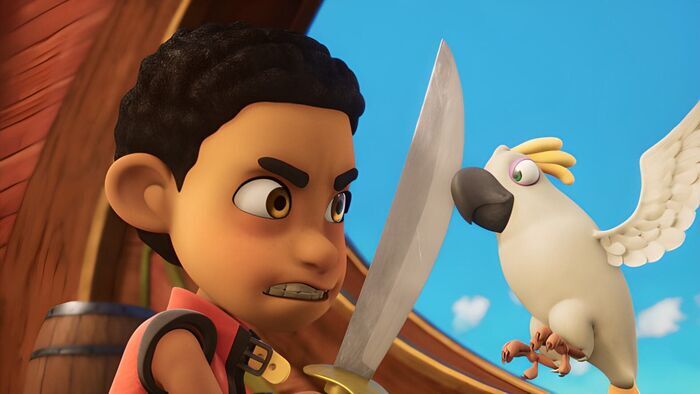 Le pirate, le perroquet et la maman