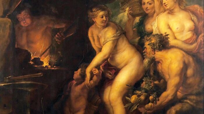Venus et Cupidon dans la forge de Vulcain