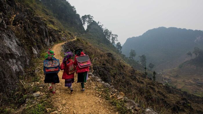 Le chemin de l'école de Cho (Vietnam)