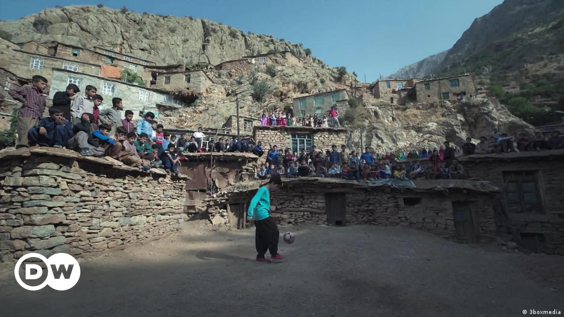 Blue Girl. Football on the Peak