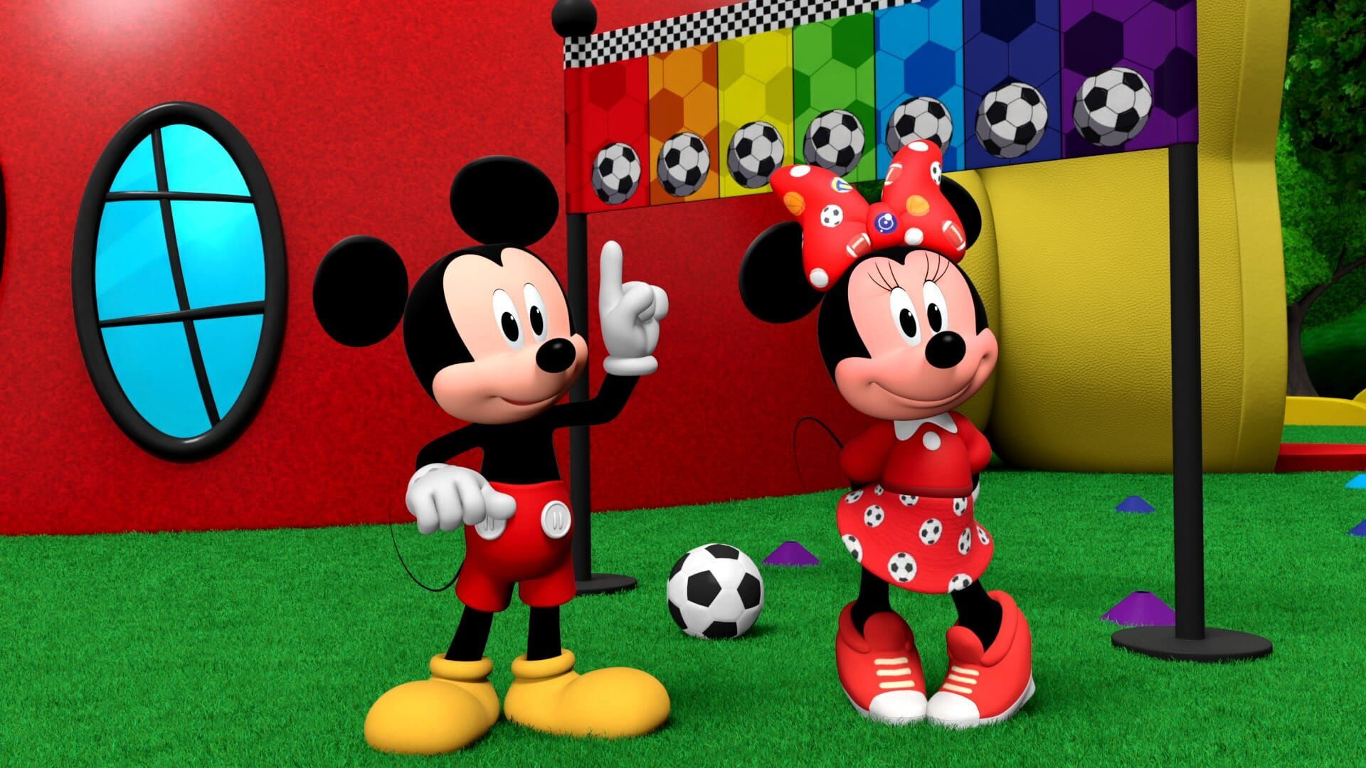 Minnie Kicks Through Colors of the Rainbow