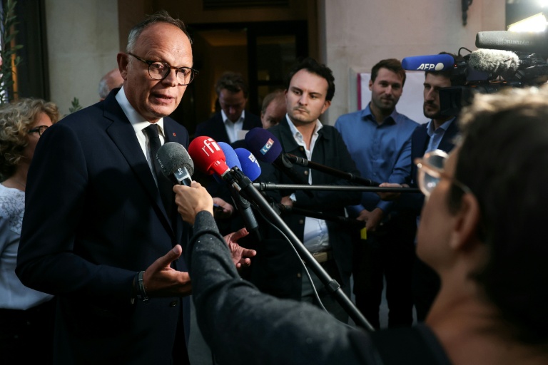 Édouard Philippe lors de la première réunion de son comité de campagne, Paris, 8 septembre 2026. © Thomas SAMSON / AFP.