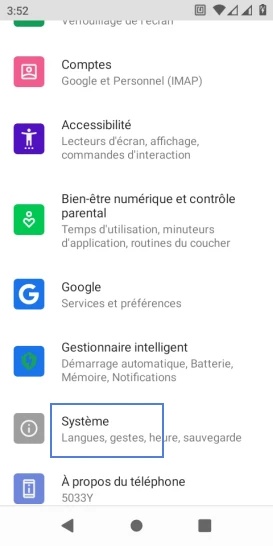 Étape 3 : Cliquez sur Système.