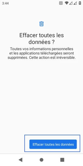 Étape 8 : Vous devrez alors redémarrer votre mobile, procédure propre à chaque modèle.