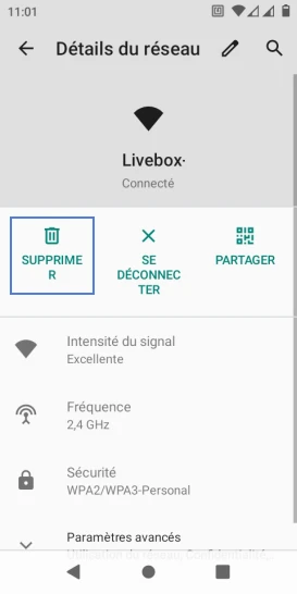 Étape 6 : Pressez le bouton SUPPRIMER.