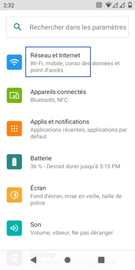 Étape 3 : Cliquez sur Réseau et Internet.