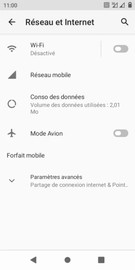 Étape 5 : Pour activer de nouveau le Wi-Fi faites glisser le curseur Wi-Fi vers la droite.
