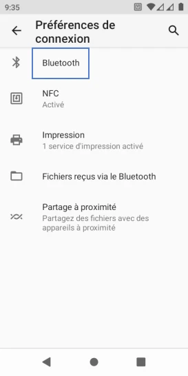 Étape 5 : Choisissez Bluetooth.