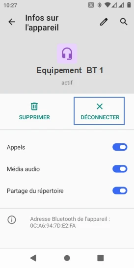 Étape 11 : Dans notre exemple, sélectionnez Déconnecter.