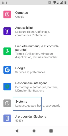 Étape 3 : Choisissez Système.