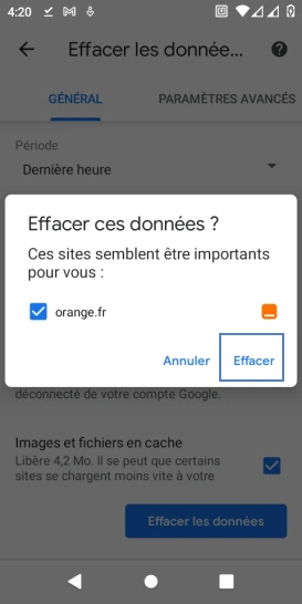 Étape 7 : Cliquez sur Effacer.