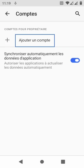 Étape 4 : Sélectionnez Ajouter un compte.