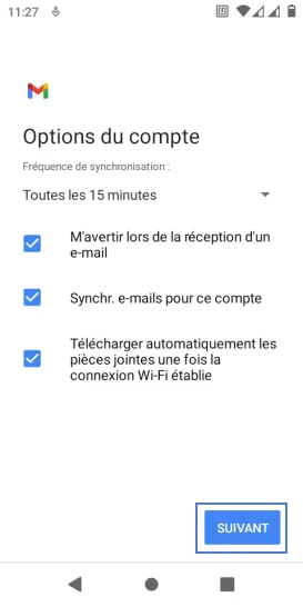 Étape 8 : Paramétrez les différentes options suivant vos besoins du compte.